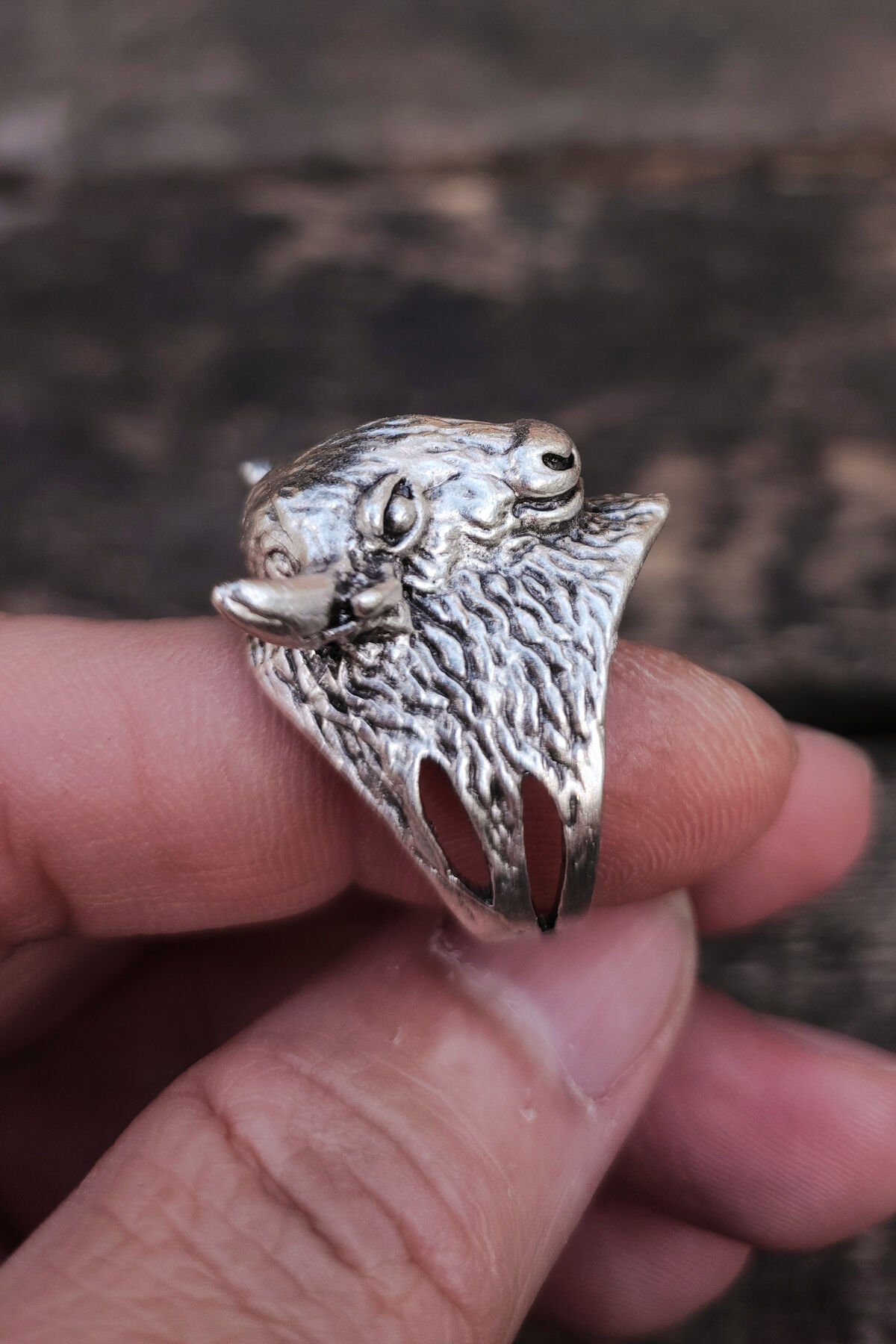 Ayarlanabilir Antik Gümüş Kaplama Yüzük, Kararmaz Erkek Yüzüğü