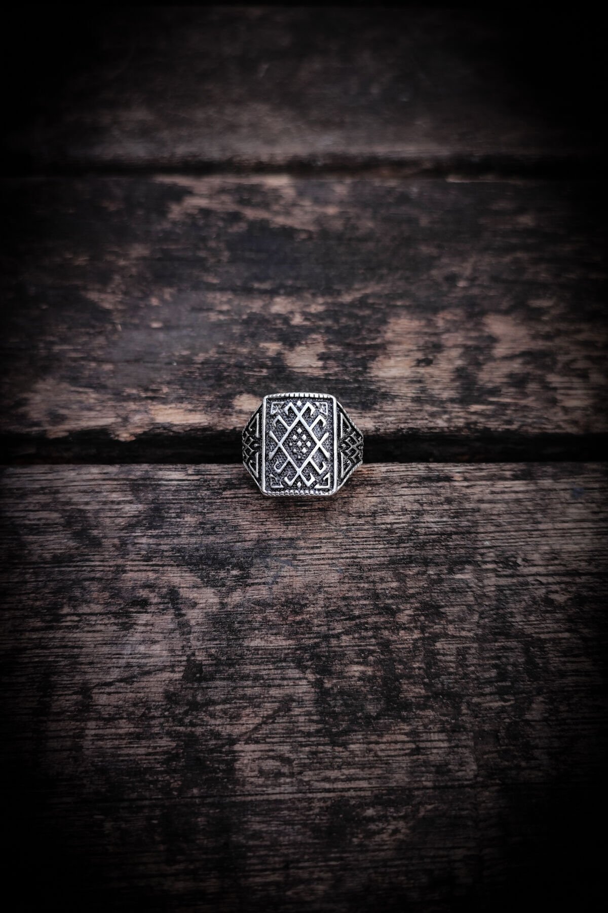 Ayarlanabilir Antik Gümüş Kaplama Yüzük, Kararmaz Erkek Yüzüğü