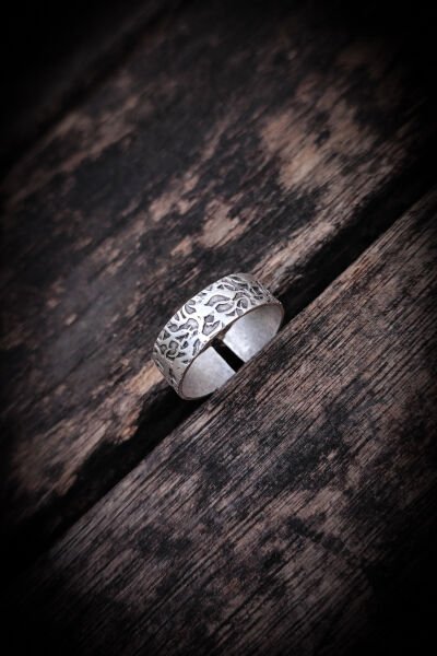Ayarlanabilir Antik Gümüş Kaplama Yüzük, Kararmaz Erkek Yüzüğü