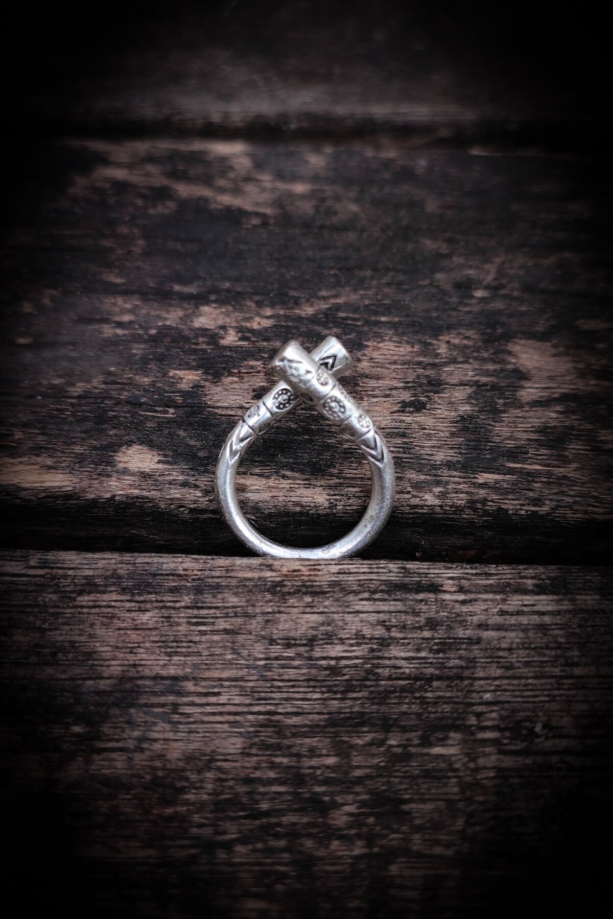 Ayarlanabilir Antik Gümüş Kaplama Yüzük, Kararmaz Erkek Yüzüğü