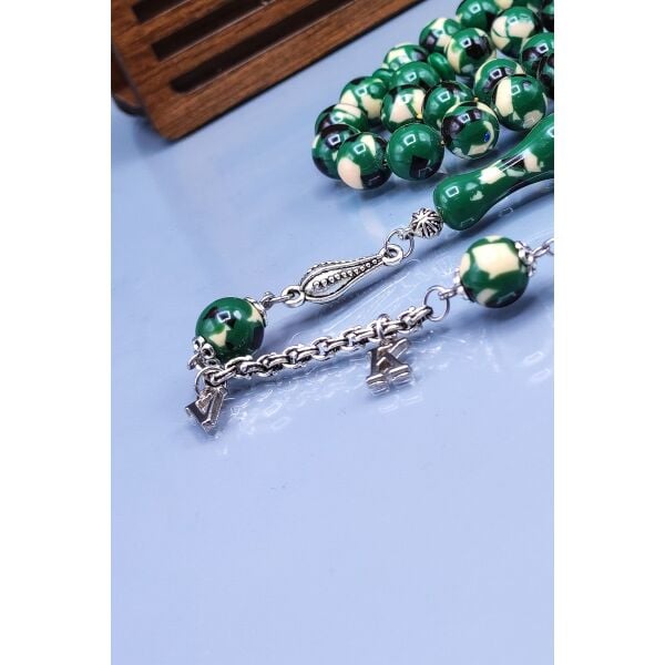 İsme Özel 10 mm Küre Kesim Komando Tesbihi - Kişiselleştirilebilir Toz Kehribar Tespih