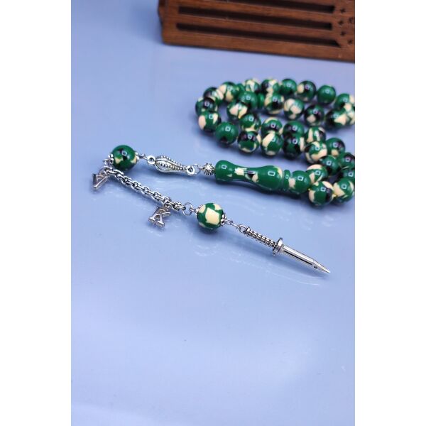 İsme Özel 10 mm Küre Kesim Komando Tesbihi - Kişiselleştirilebilir Toz Kehribar Tespih