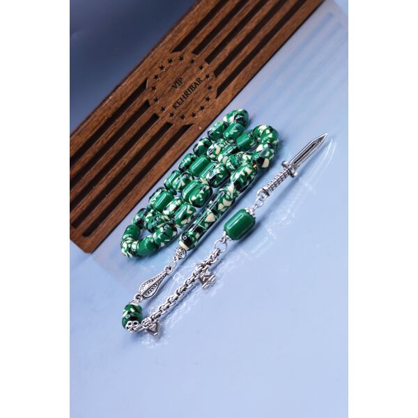 İsme Özel 8x12 mm Kapsül Kesim Komando Tesbihi - Kişiselleştirilebilir Toz Kehribar Tespih