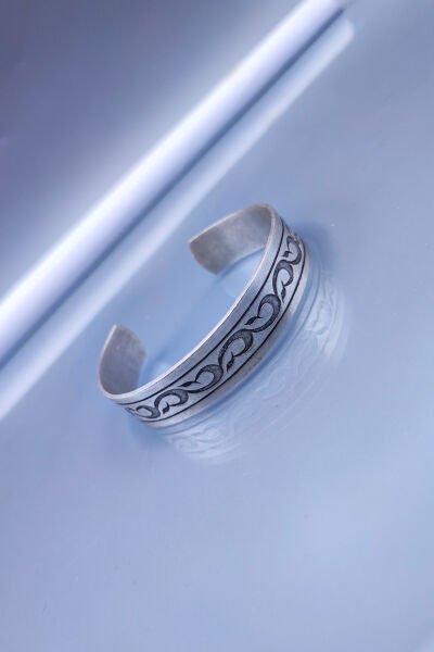 El Yapımı Ayarlanabilir Bakır Bileklik, Gümüş Kaplama Şifalı Bileklik, Sarma Bileklik