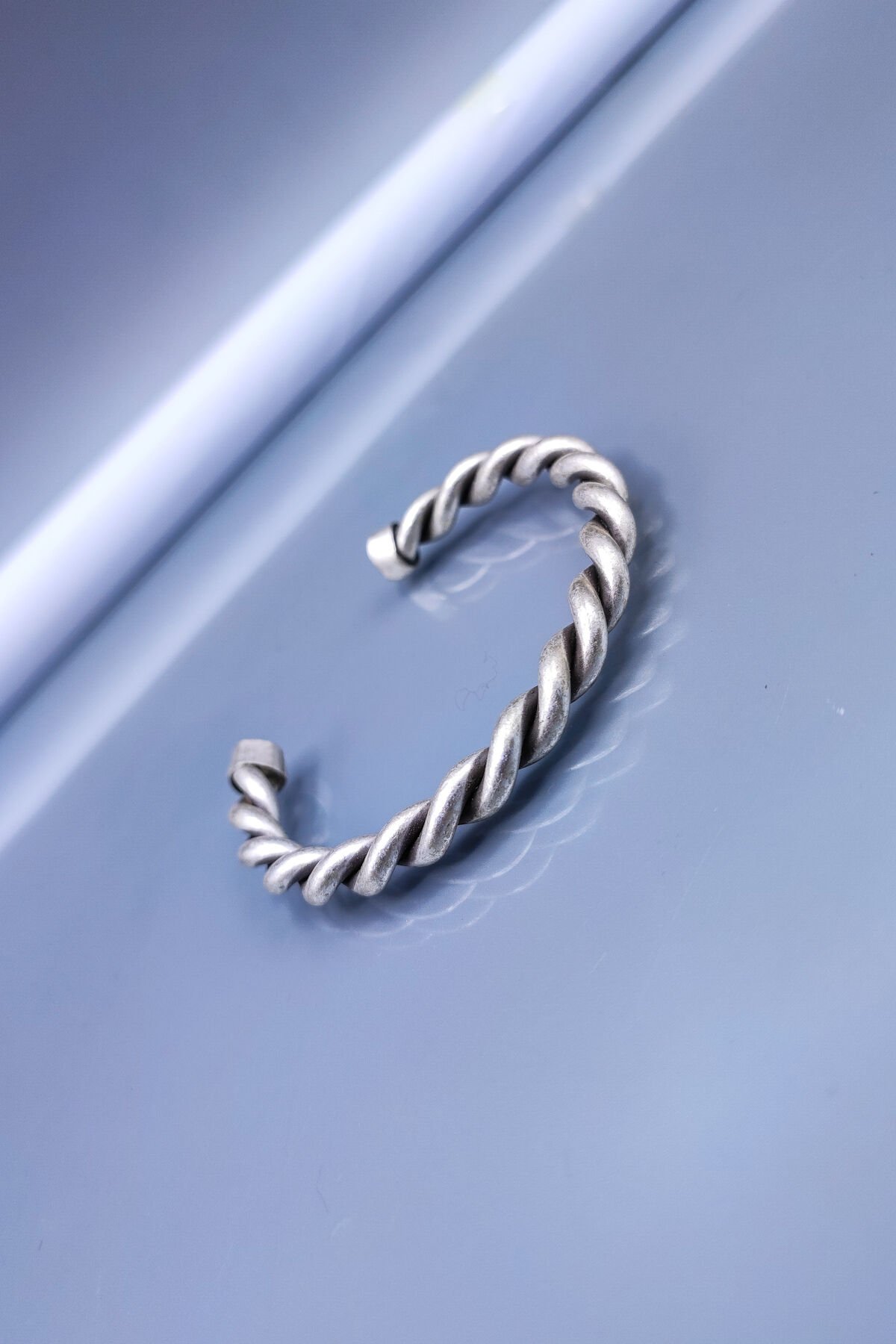 El Yapımı Ayarlanabilir Bakır Bileklik, Gümüş Kaplama Şifalı Bileklik, Sarma Bileklik