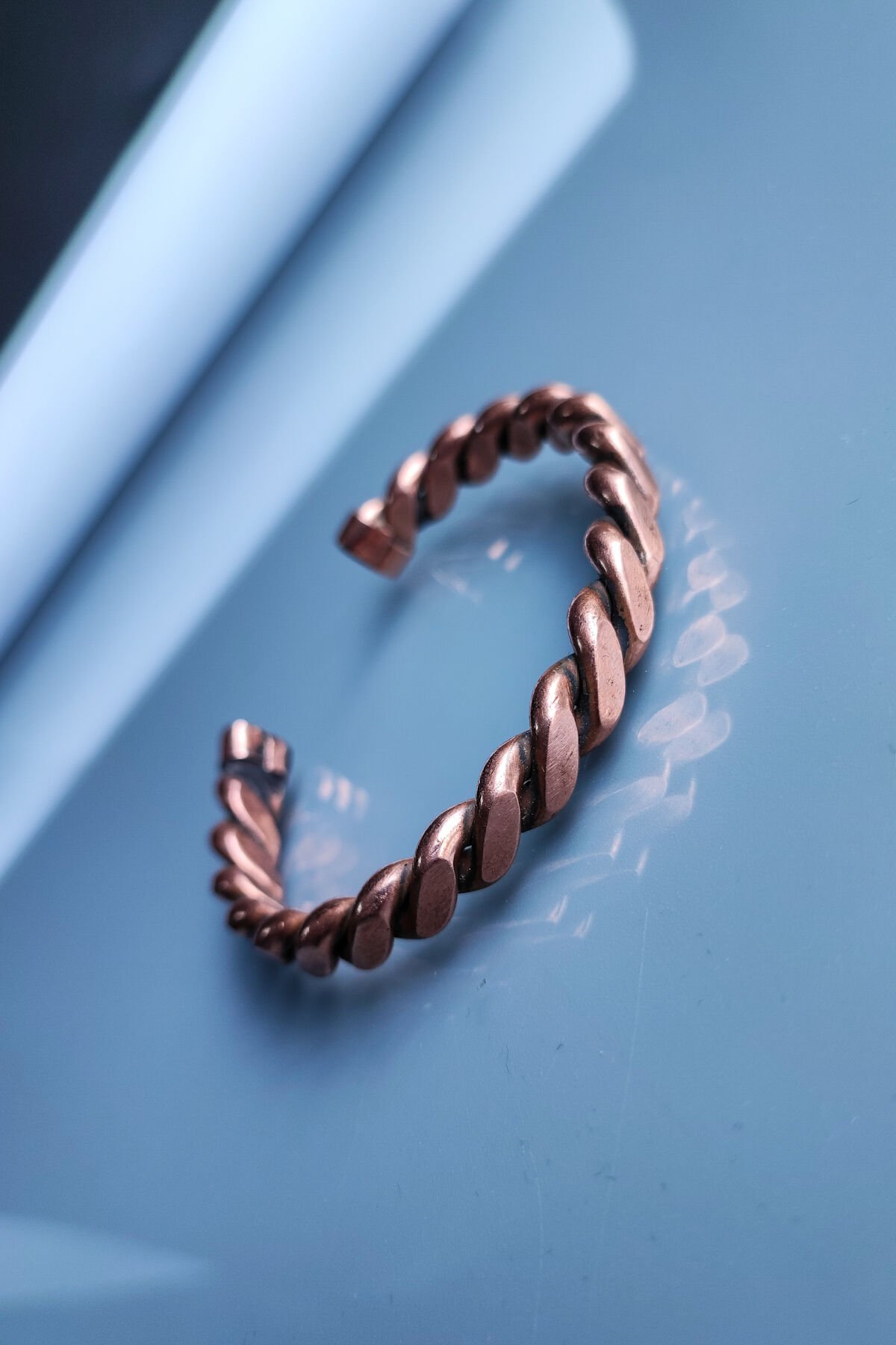 El Yapımı Ayarlanabilir Şifalı Saf Bakır Bileklik