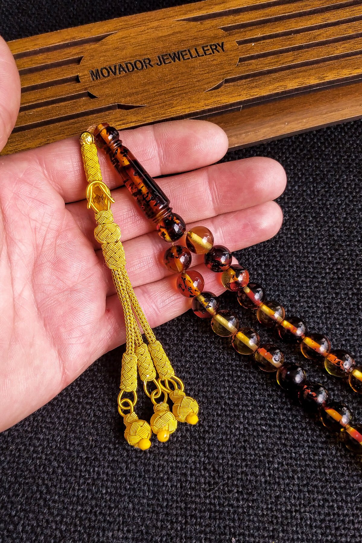 10 mm Çakırbeyli Kazazlı Fosilli Sıkma Kehribar Tesbih, Trabzon Kazaziye tespih