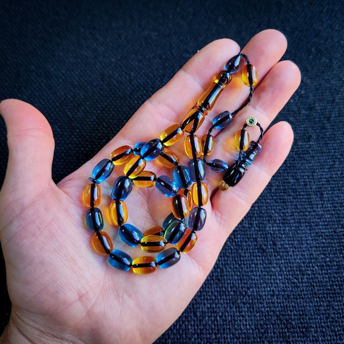 Sarı Lacivert Şeffaf Katalin Tesbih | Taraftar Tesbih