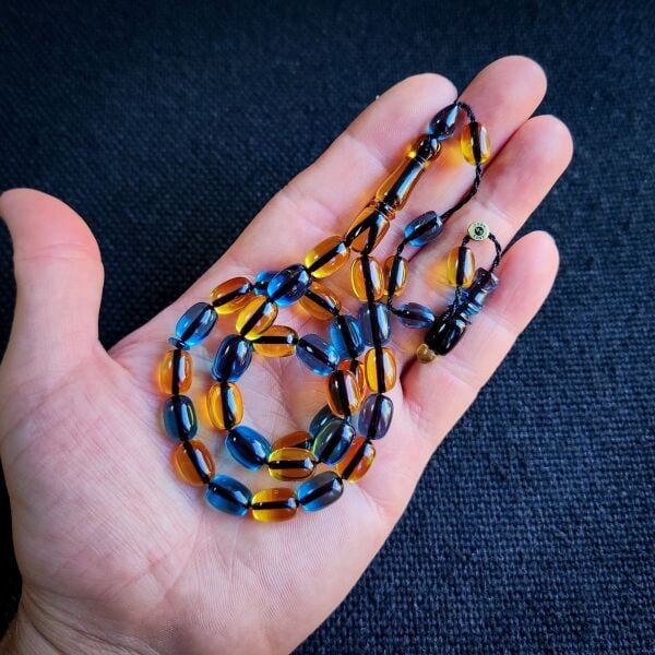 Sarı Lacivert Şeffaf Katalin Tesbih | Taraftar Tesbih