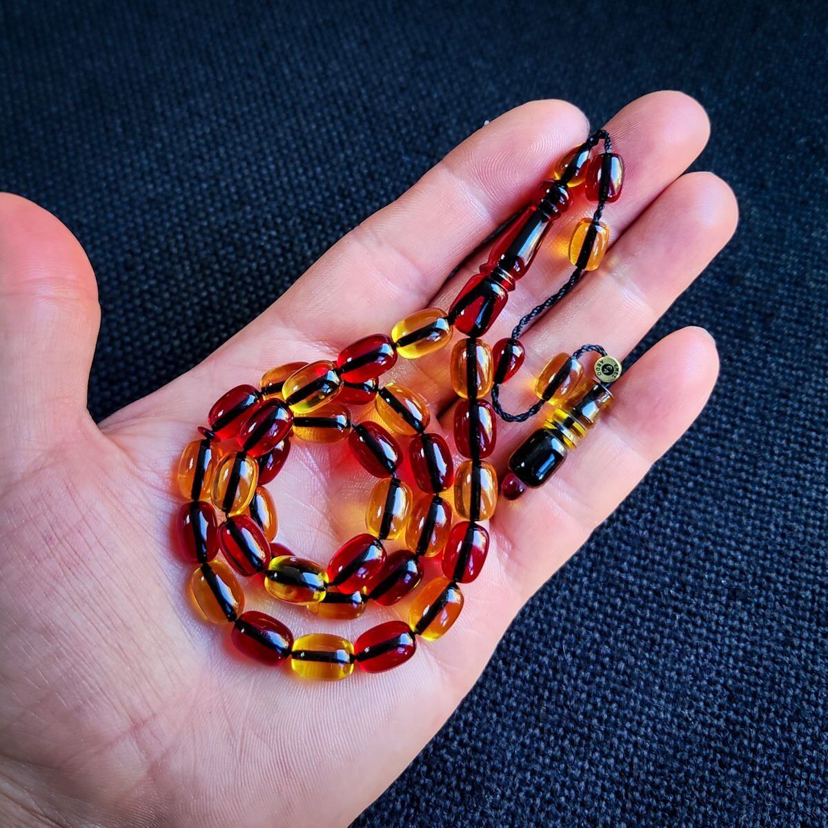 Sarı Kırmızı Şeffaf Katalin Tesbih | Taraftar Tesbih