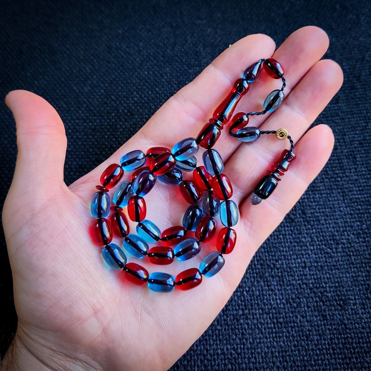 Bordo Mavi Şeffaf Katalin Tesbih | Taraftar Tesbih