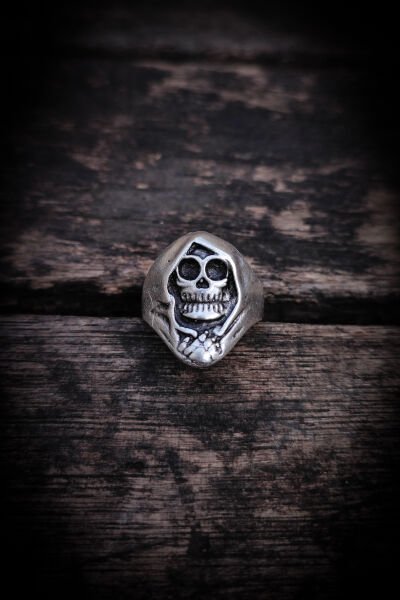 Bakır Tesbih Bileklik Kolye Yüzük Erkek Takı Seti Ayarlanabilir Yüzük Kolye Bileklik İskelet Azazil