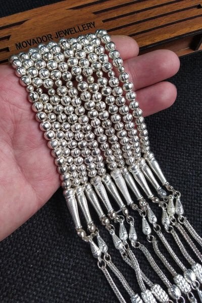 Toptan 10 Adet Bilekboy Metal Tesbih - 6x6 mm Küre Tesbih - Hediye Tespih - Alpaka Tesbih