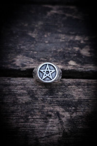 Bakır Tesbih Bileklik Kolye Yüzük Erkek Takı Seti Ayarlanabilir Yüzük Kolye Bileklik Davut Yıldızı