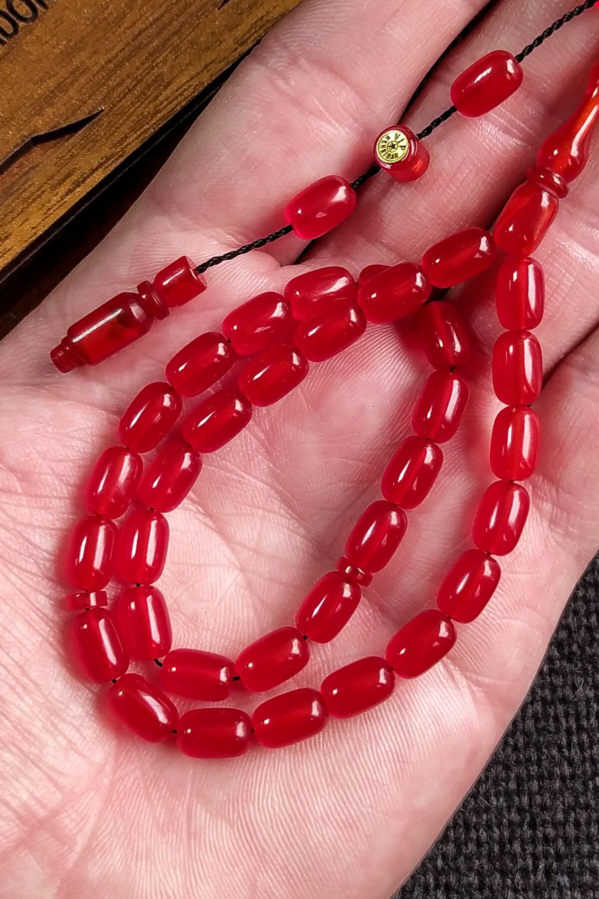 6X9 mm Bürokrat Boy Yeni Döküm Yemen Zar Kehribar Tesbih - Usta İşçilikli Diyarbakır Model Tespih