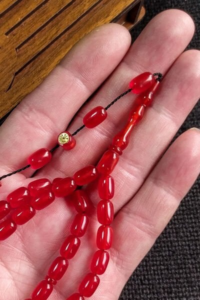 6X9 mm Bürokrat Boy Yeni Döküm Yemen Zar Kehribar Tesbih - Usta İşçilikli Diyarbakır Model Tespih