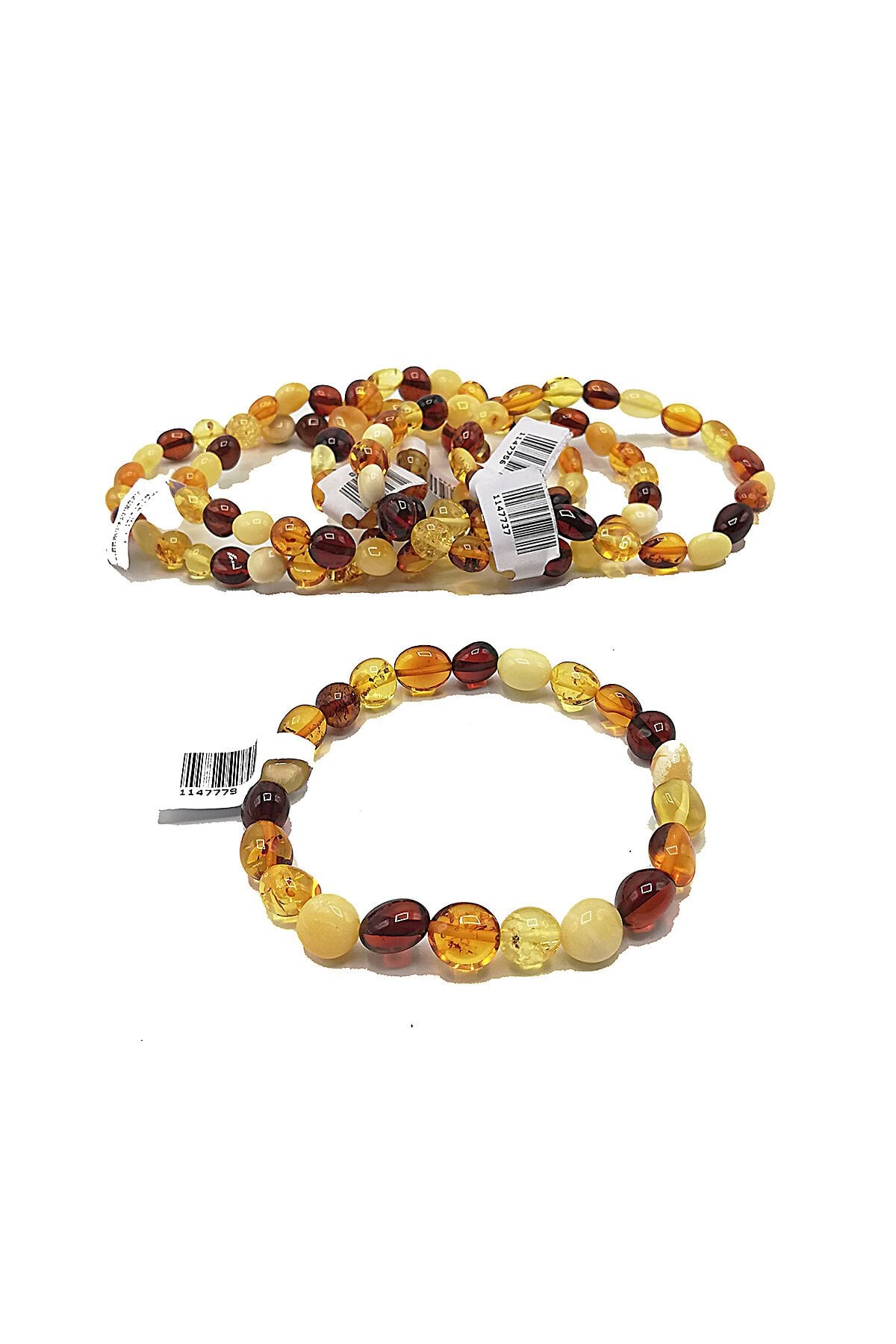 Üretici Sertifikalı Doğal Baltık Kehribar Erkek Kadın Yetişkin Bileklik Yassı Multicolor Renk Baltic Amber