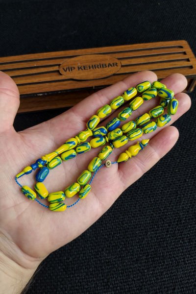 7x11 mm Kapsül Koleksiyonluk Arizona Kehribar Tesbih Fatih Erbabacan Usta İşçilikli Sistemli Tespih