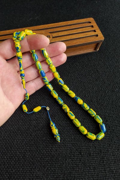 7x11 mm Kapsül Koleksiyonluk Arizona Kehribar Tesbih Fatih Erbabacan Usta İşçilikli Sistemli Tespih