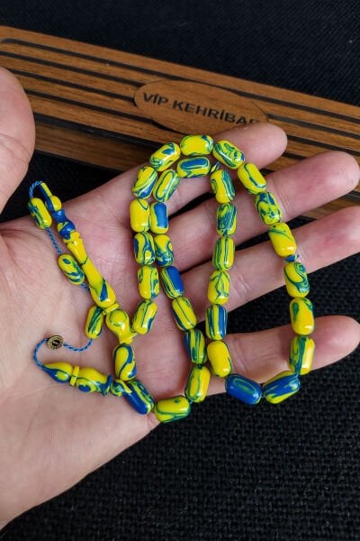 7x11 mm Kapsül Koleksiyonluk Arizona Kehribar Tesbih Fatih Erbabacan Usta İşçilikli Sistemli Tespih