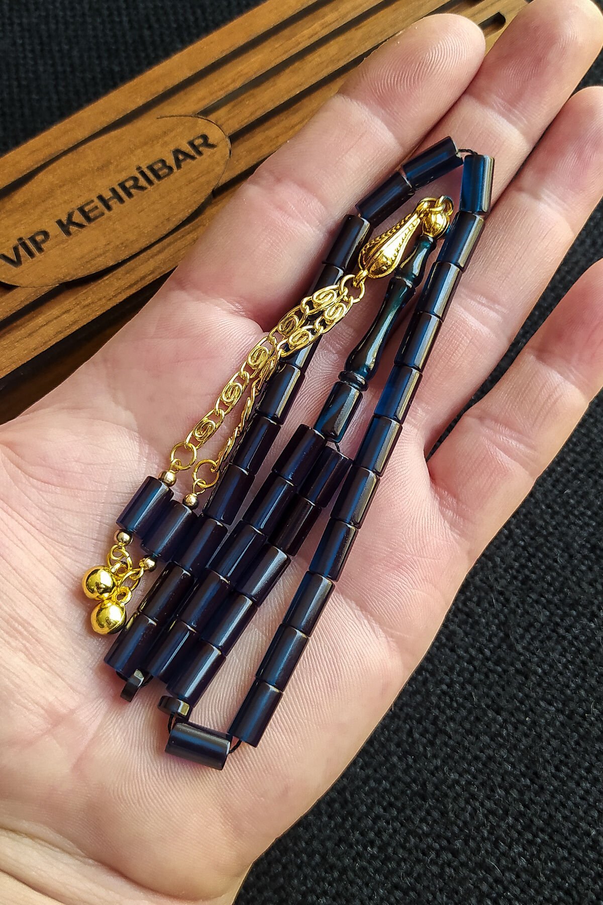 5,5x10 mm Kesme Ateşi Kehribar Tesbih İsme Özel Kişiselleştirilebilir Ahşap Kutulu Tespih