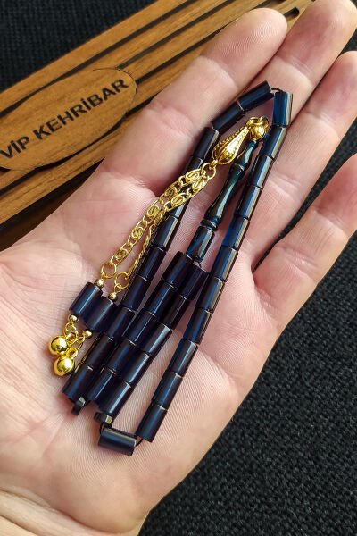 5,5x10 mm Kesme Ateşi Kehribar Tesbih İsme Özel Kişiselleştirilebilir Ahşap Kutulu Tespih