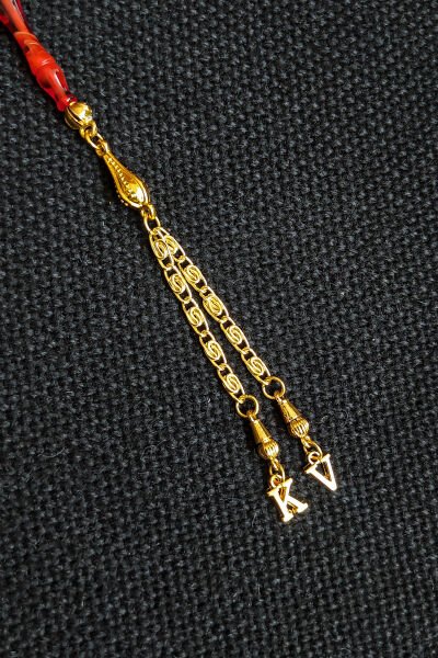 5,5x10 mm Kesme Ateşi Kehribar Tesbih İsme Özel Kişiselleştirilebilir Ahşap Kutulu Tespih