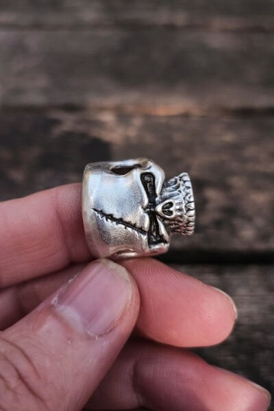 Ayarlanabilir Antik Gümüş Kaplama Yüzük, Kararmaz Erkek Yüzüğü