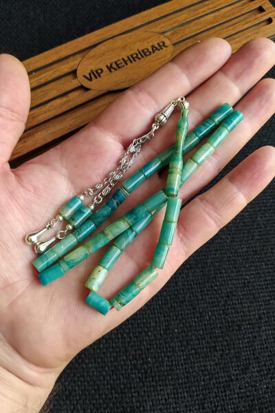 5,5x10 mm Kesme Ateşi Kehribar Tesbih İsme Özel Kişiselleştirilebilir Ahşap Kutulu Tespih