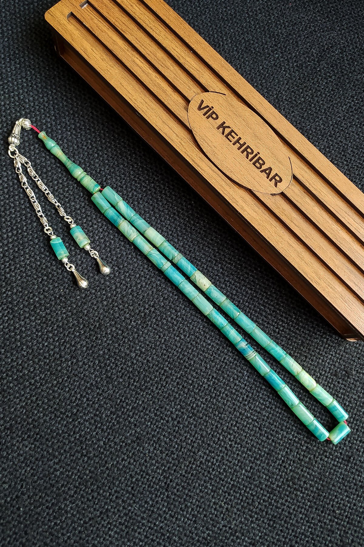 5,5x10 mm Kesme Ateşi Kehribar Tesbih İsme Özel Kişiselleştirilebilir Ahşap Kutulu Tespih