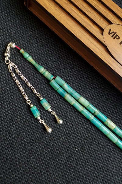 5,5x10 mm Kesme Ateşi Kehribar Tesbih İsme Özel Kişiselleştirilebilir Ahşap Kutulu Tespih