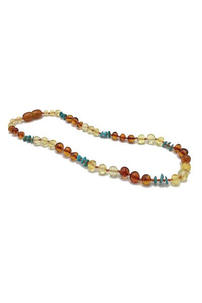 Yedek Klips Hediyeli Sertifikalı Kehribar Kolye Turkuaz Konyak Limon Bebek Diş Kolyesi 0-6 Yaş