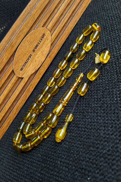 Fares Baydoun Usta İşçilikli Ateşi Kehribar Tesbih Faris Usta İmzalı Tespih Ahşap Kutulu