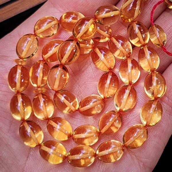 8x11 mm Hassas Delim Su Rengi Zar Kehribar Tesbih | Ayhan Turan Usta İmzalı Tespih