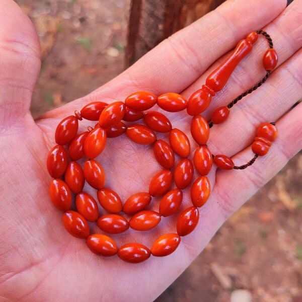 7X12 mm Mişmişi Alman Fiber Tesbih | Usta İşçilikli Tespih