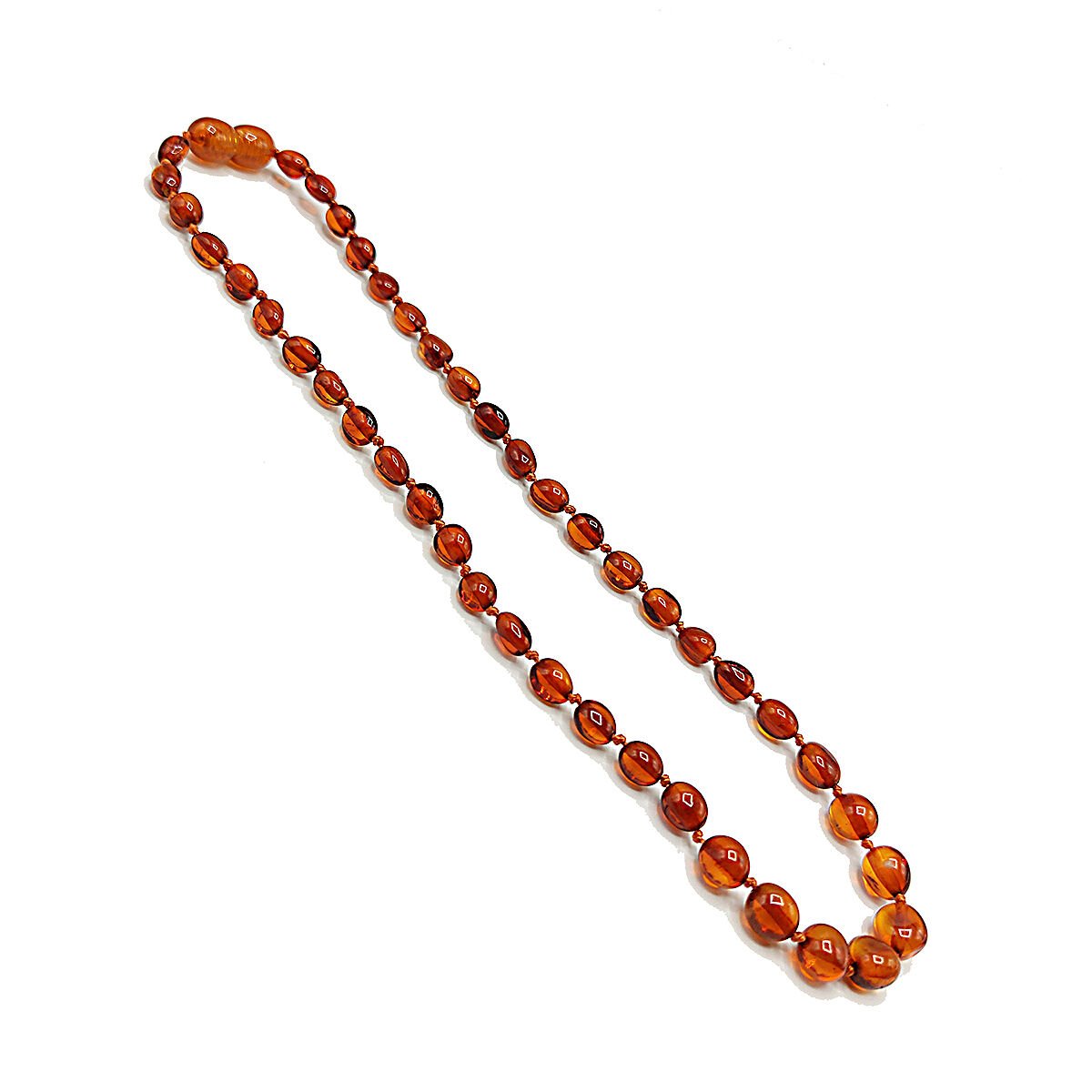 Yedek Klips Hediyeli Sertifikalı Kehribar Kolye Yassı Konyak Bebek Diş Kolyesi 0-6 Yaş