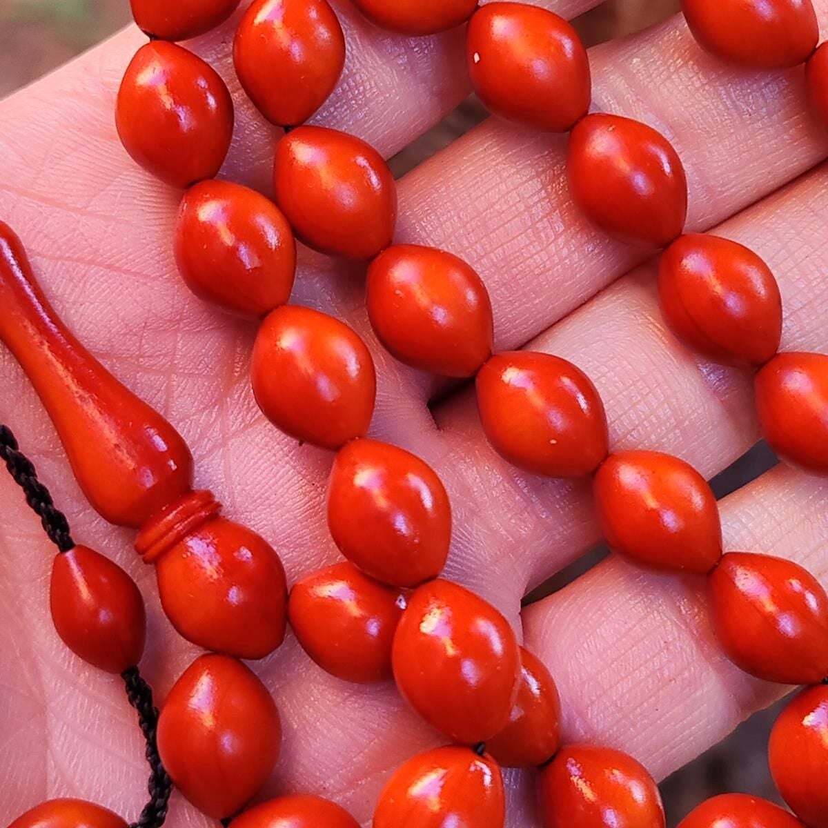 9x12 mm Turuncu Alman Fiber Tesbih | Usta İşçilikli Tespih