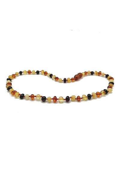 4 Gram Multicolor Kehribar Kolye - Bebek Diş Kolyesi