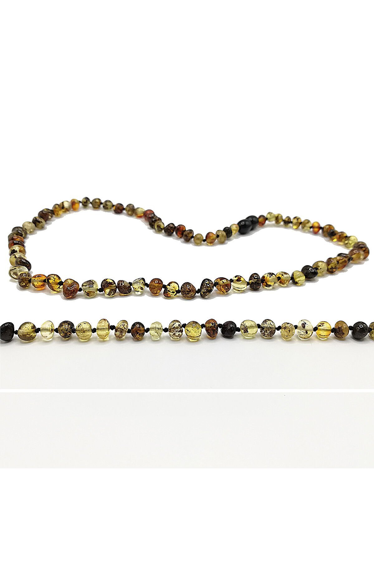 Fosilli Sertifikalı Baltık Kehribar Yetişkin Kolye Anne Kolyesi Guatr Kolyesi 45 cm Sağlık Kolyesi