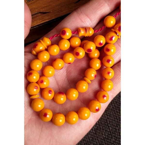 9 mm Mişmişi Kanayan Baga Tesbih - Ebu Sırr Usta İmzalı Katalin Tespih