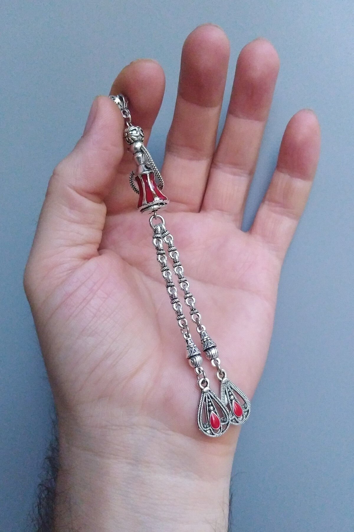 Nargile Model Mineli 925 Ayar Gümüş Kaplama Püskül