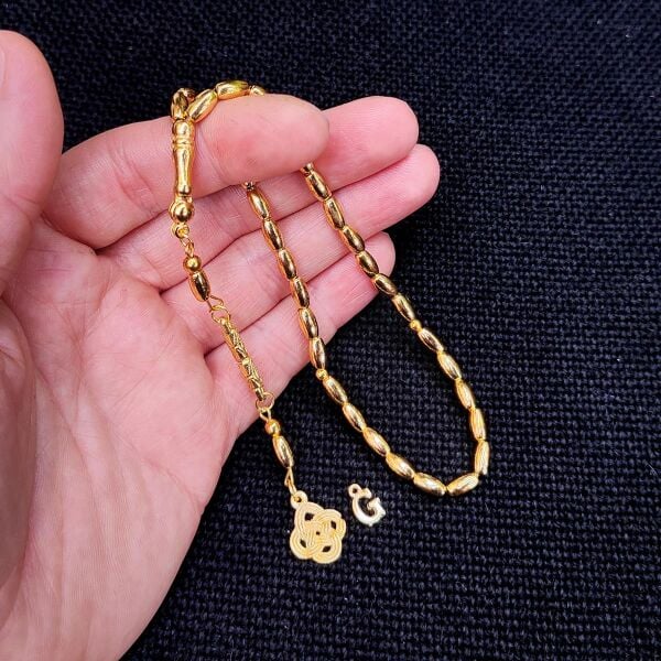 İsme Özel 4x9 mm Bilekboy Metal Tesbih - Alpaka Tesbih - Kişiye Özel Tespih