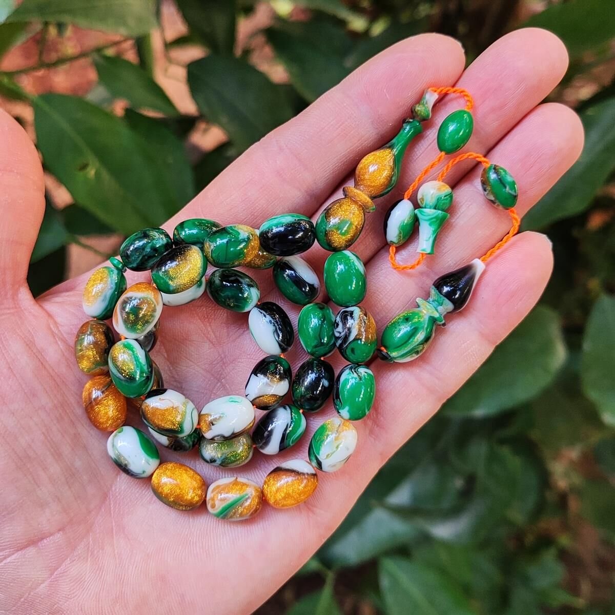 Ergin Baran Usta İşçilikli Yeşil Beyaz Arizona Katalin Tesbih