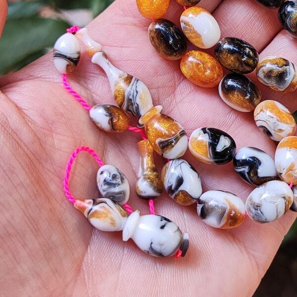 Ergin Baran Usta İşçilikli Turuncu Siyah Arizona Katalin Tesbih