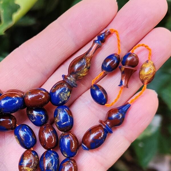 Ergin Baran Usta İşçilikli Mavi Kahve Arizona Katalin Tesbih