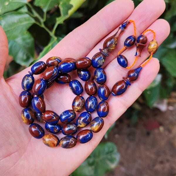 Ergin Baran Usta İşçilikli Mavi Kahve Arizona Katalin Tesbih