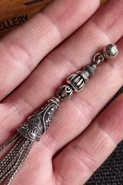 Orjinal Gümüş Kaplama Zırh Püskül