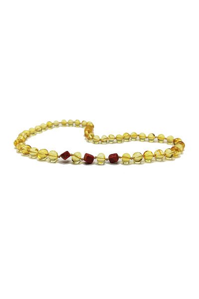 Sertifikalı Doğal Baltık Kehribar Bebek Diş Kolyesi Mercan Taşlı Kız Erkek Çocuk Kehribar Kolye