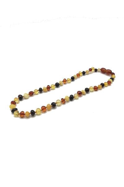 Üretici Sertifikalı Orjinal Baltık Kehribar Bebek Diş Kolyesi Litvanya Bandrollü Multicolor Kehribar Kolye Kız Erkek Çocuk Kolyesi 33 cm Standart