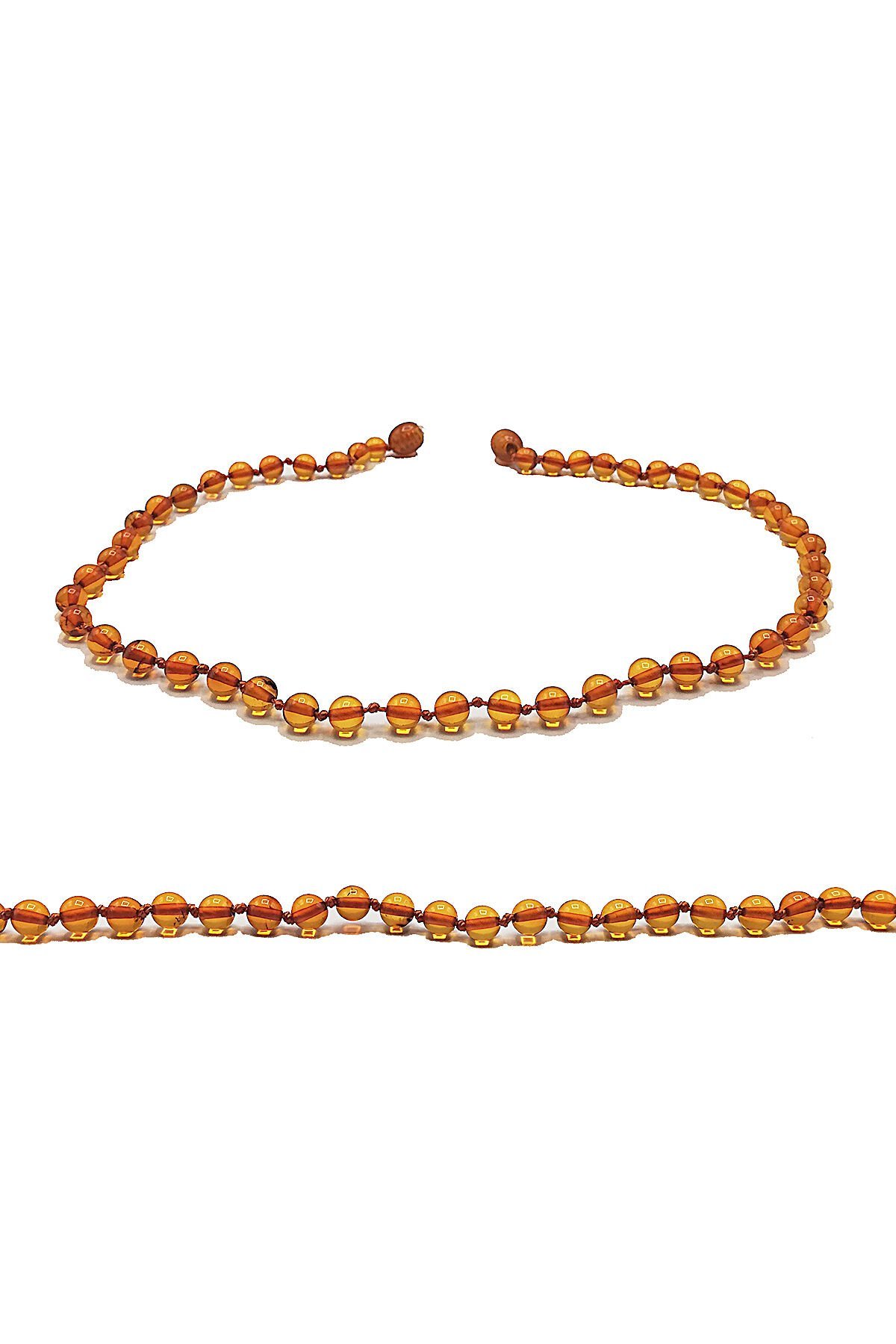 Üretici Sertifikalı Konyak Renk Orjinal Baltık Kehribar Bebek Diş Kolyesi Kehribar Bebek Kolye Kız Erkek Çocuk Kolyesi 33 cm Standart